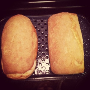 First time making Cook for Love's low-protein bread! The 2nd loaf (on the right) definitely came out better. 