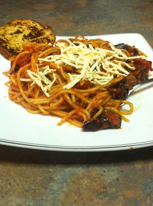 Garlic Roasted Eggplant Spaghetti Sauce, Low-protein, PKU Recipes, PKU Cooking, Phenylketonuria