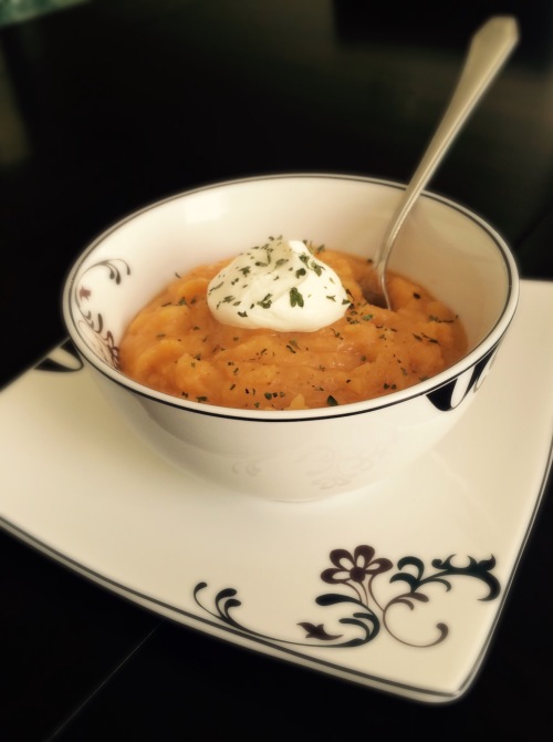Roasted Butternut Squash and Sweet Potato Bisque Soup